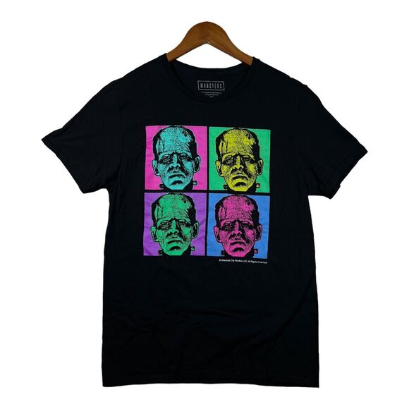 Monsters T-Shirt Adult Black Frankenstein Universal Studios Horror Tee M - Picture 1 of 4